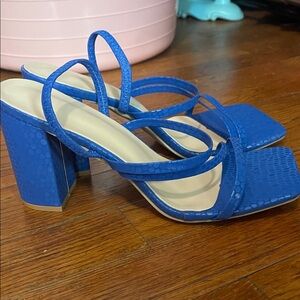 Blue Strappy Heeled Sandals